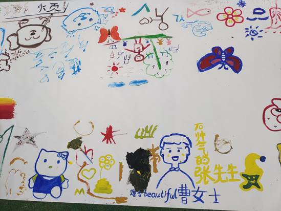 威尼斯官网学生在心理减压节上的绘画作品 马国蕊摄